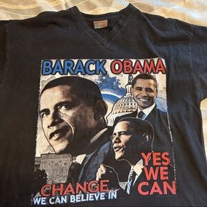 Barack Obama campaign -unisex Cybertek Graphic Tee with Red & Blue Accents 3XL